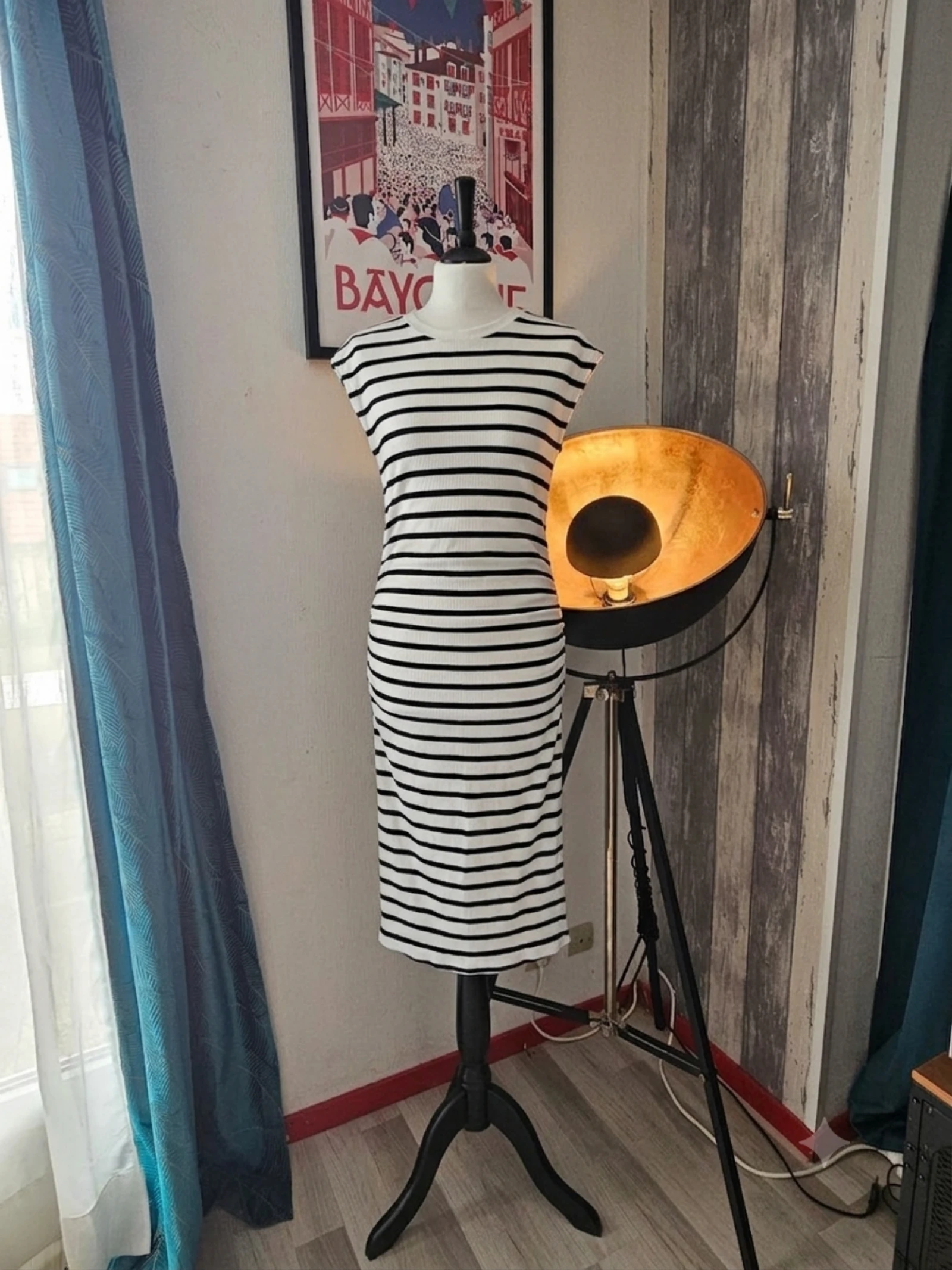 Robe midi marinière - taille s